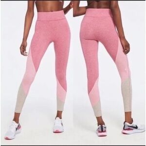 We Over Me Yin Color Block Mid Rise Leggings Bubble Gum Candy Pink